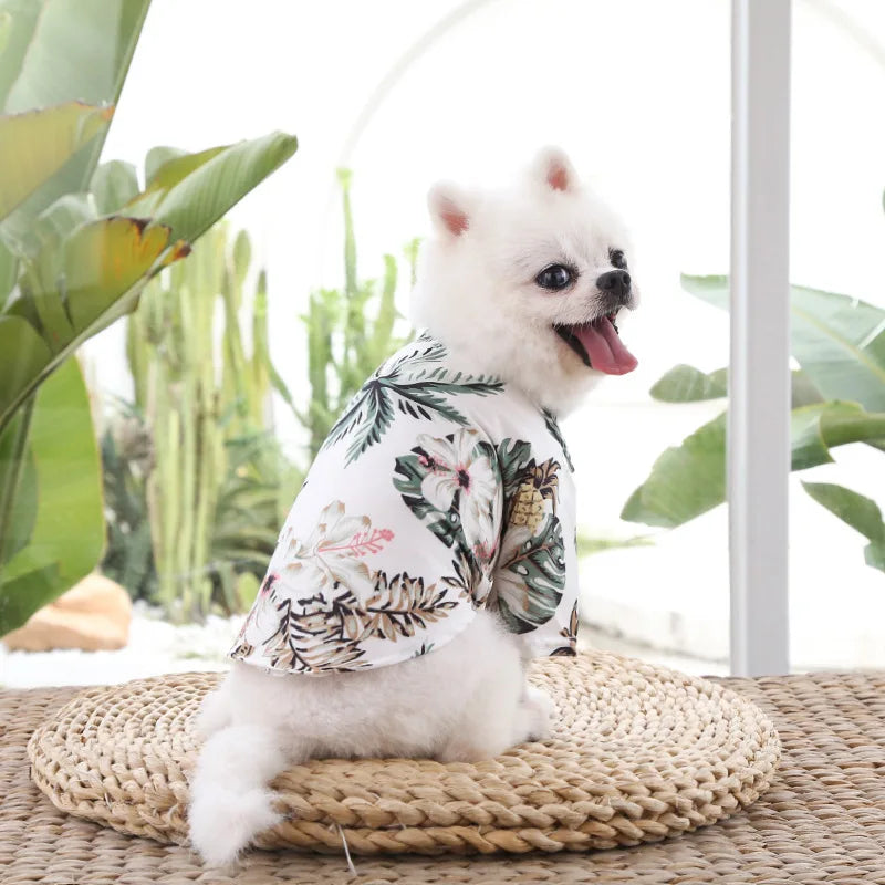 Hawaiian Beach-Style Dog T-Shirts