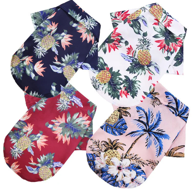 Hawaiian Beach-Style Dog T-Shirts