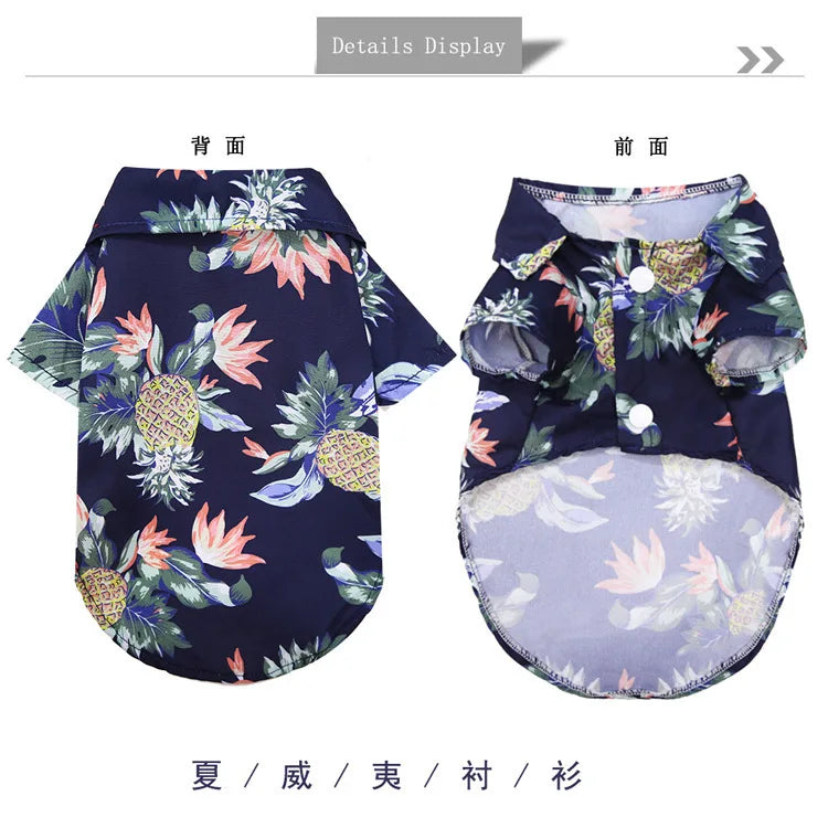 Hawaiian Beach-Style Dog T-Shirts